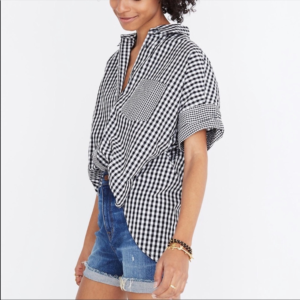 Madewell Gingham-Play Button-Down Shirt | Size M